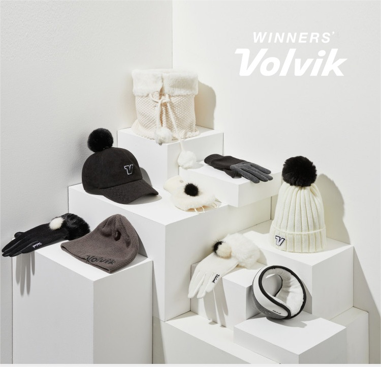 Volvik高尔夫球帽运动女士冬帽毛球针织套头帽
