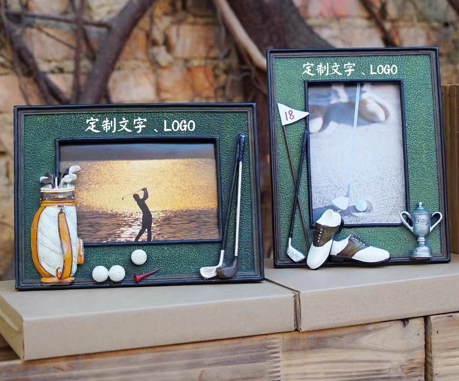 高尔夫球包创意生日纪念工艺礼品小礼物装饰奖品摆件摆台相片框架