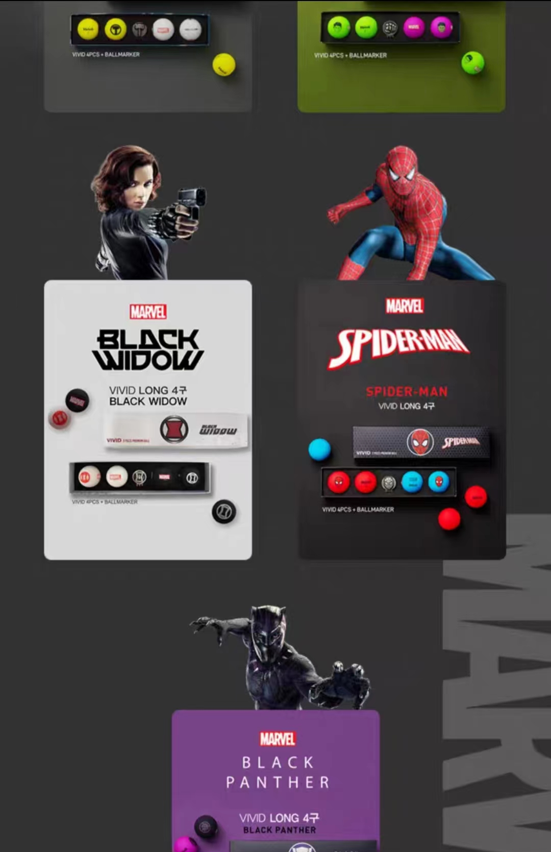 Volvik沃维克高尔夫彩球VIVID哑光三层漫威合作款联名礼盒Mark