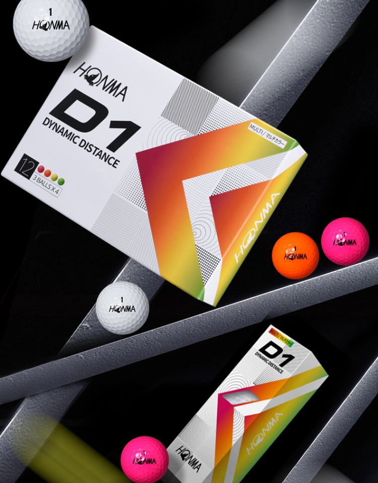 HONMA D1 2022全新升级高尔夫球 双层球 远距低倒旋 新品两层球