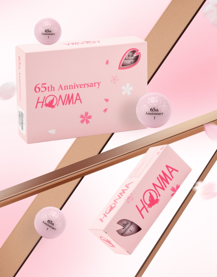 HONMA 65周年限定粉色樱花 高尔夫球 D1-2022全新升级版 双层球