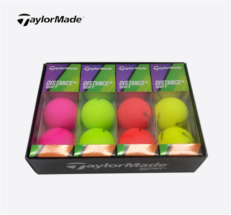 TaylorMade泰勒梅高尔夫球Distance+solf四彩色双层球golf二层球