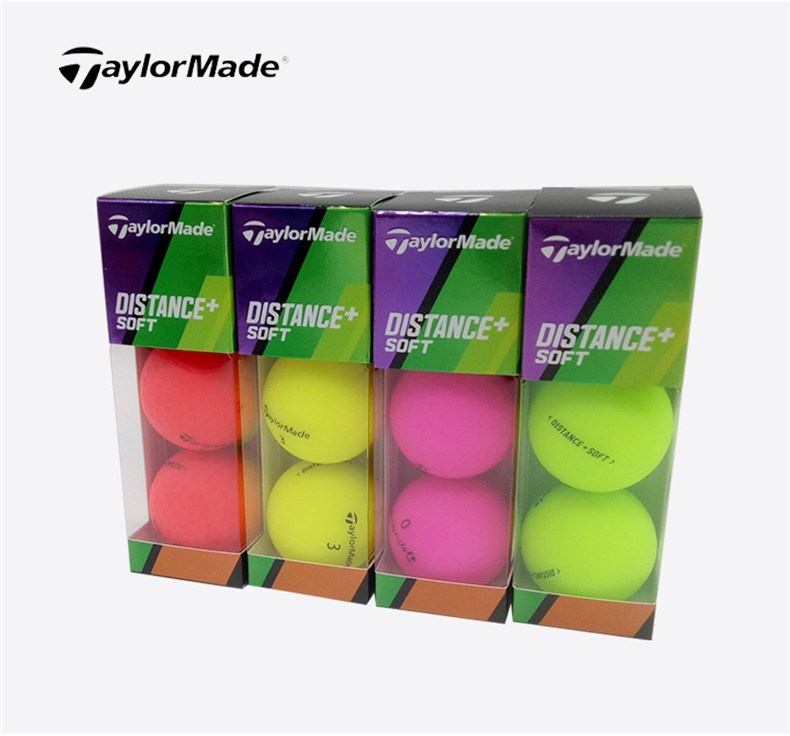 TaylorMade泰勒梅高尔夫球Distance+solf四彩色双层球golf二层球