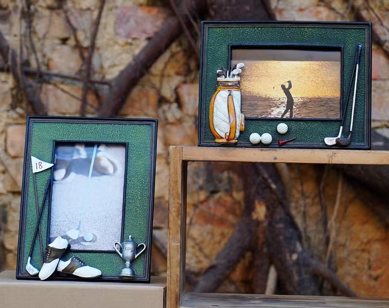 高尔夫球包创意生日纪念工艺礼品小礼物装饰奖品摆件摆台相片框架