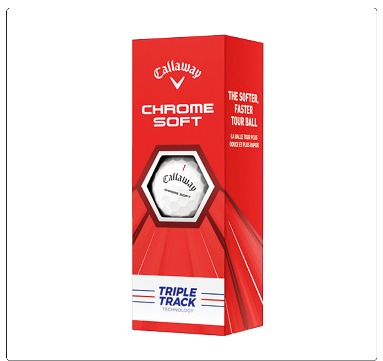 Callaway卡拉威官方高尔夫球全新CHROME SOFT三轨道瞄准线四层球
