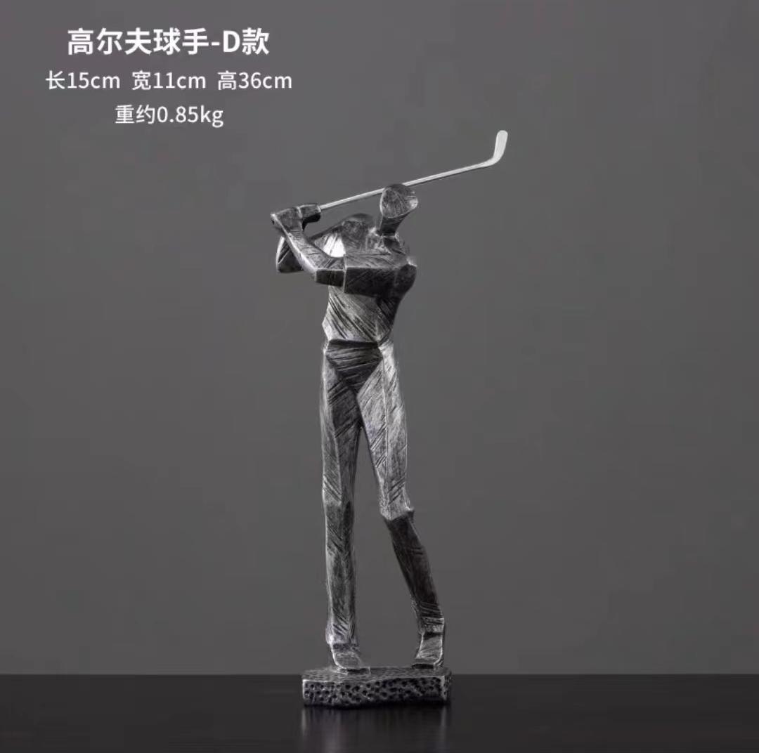欧式高尔夫打球人物雕塑