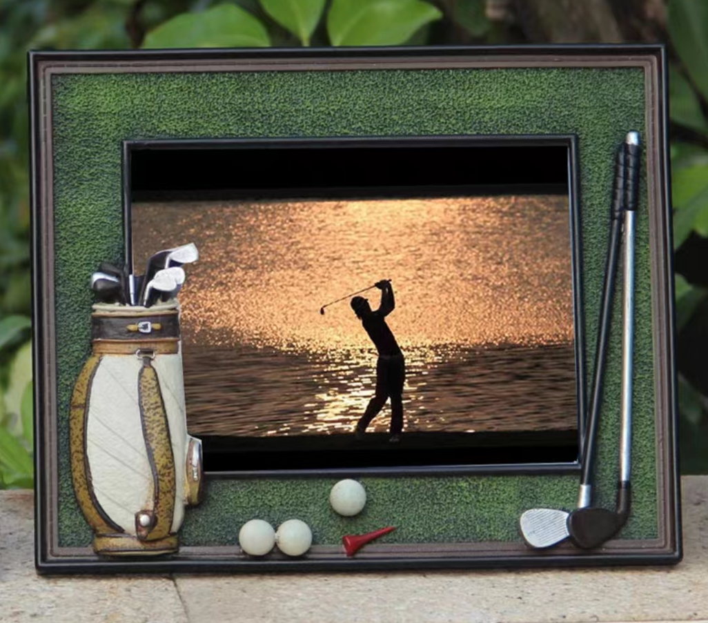 高尔夫球包创意生日纪念工艺礼品小礼物装饰奖品摆件摆台相片框架