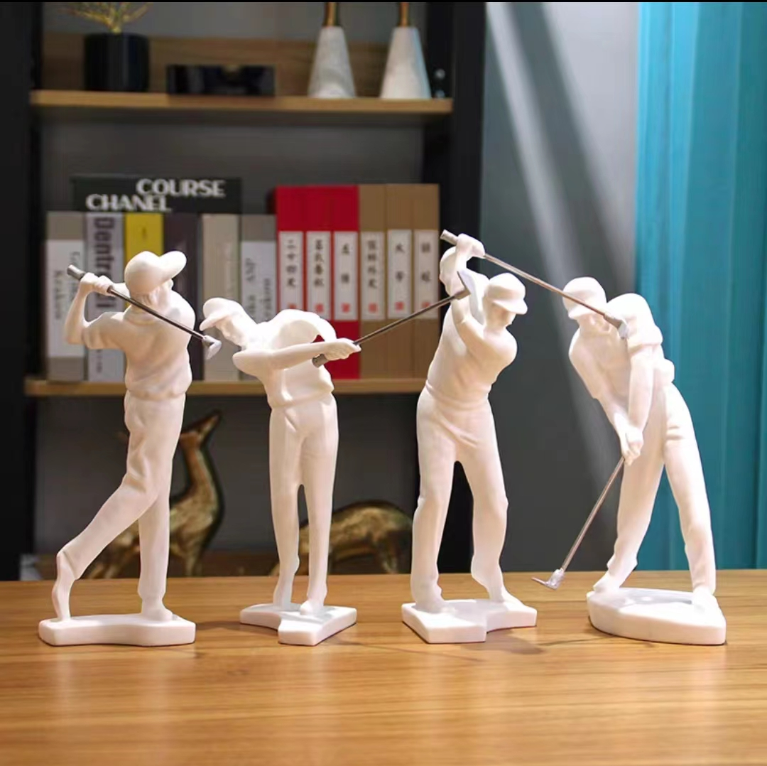 高尔夫人物摆件纯白色 可放办公室