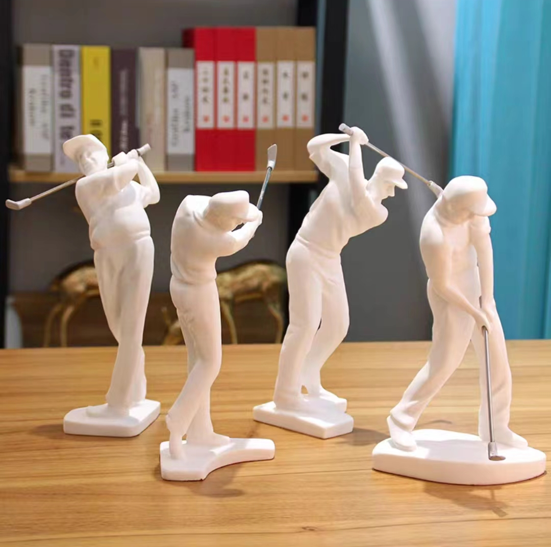 高尔夫人物摆件纯白色 可放办公室
