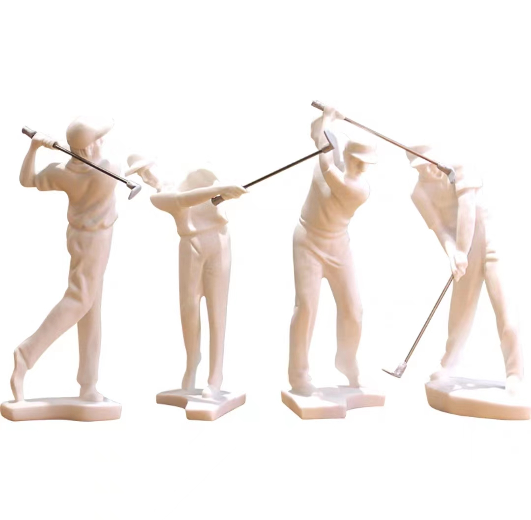 高尔夫人物摆件纯白色 可放办公室