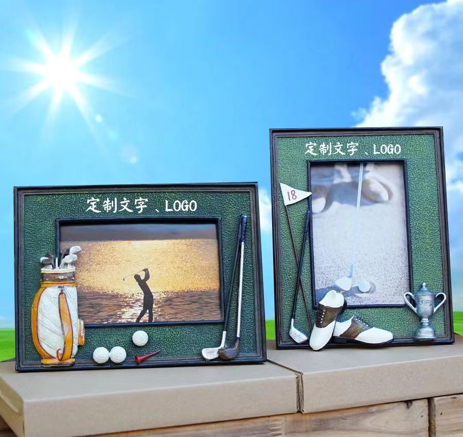 高尔夫球包创意生日纪念工艺礼品小礼物装饰奖品摆件摆台相片框架
